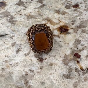 Vintage Elegant Brown Stone Ring